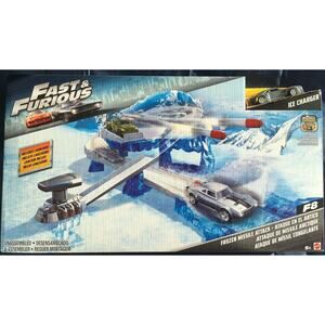 Mattel Fast and Furious Frozen Missile Attack Play set with Ice Charger CAR
